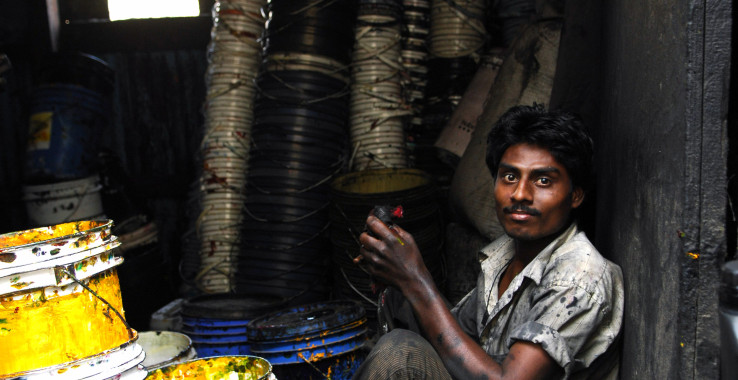 Paint recycling factory