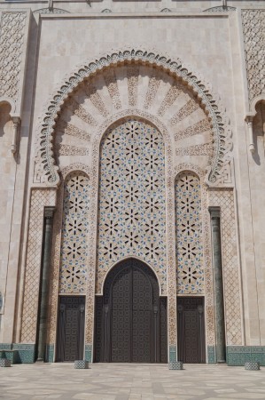 Wider view of some of the doorways, note the tilework over the tops of the doors.