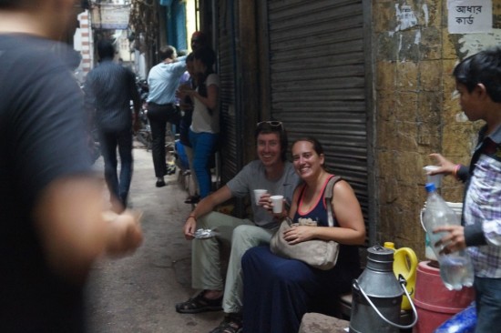 Sipping chai and waiting for the rain to stop.