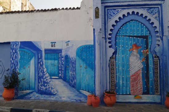 A wall mural in the medina.