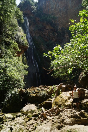 The waterfall! Danielle is standing in the lower right corner if you need some scale.