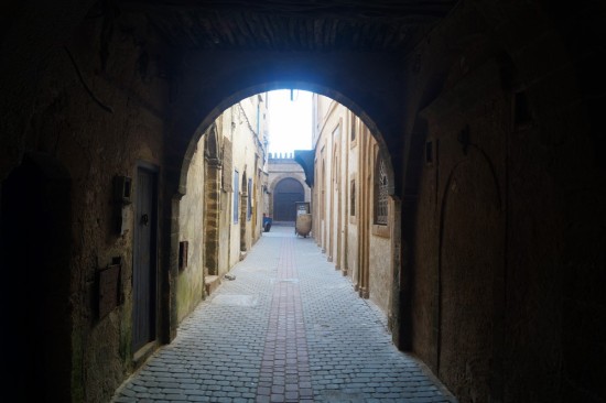 Narrow tunnel leading out of the Jewish Quarter on the back side of the medina.