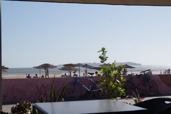 Enjoying a lovely afternoon, relaxing in a seaside cafe in Essaouira