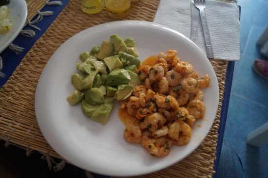 Danielle's sauteed shrimp and avocado salad.