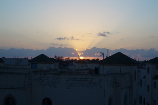 Sunset from our apartment in Essaouira.