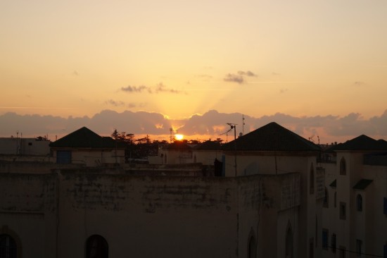 Sunset over the Atlantic as seen from our AirBNB Apartment.