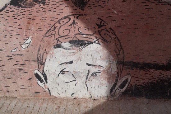 Street art in an alley in the center of the medina.