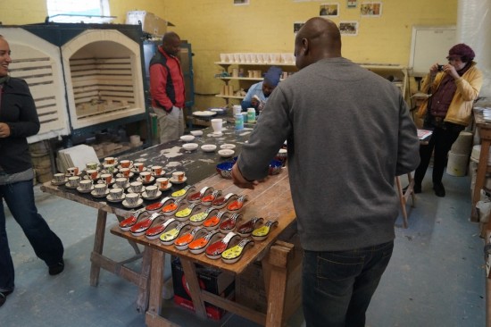 The community center had their own pottery studio with two kilns. The pottery they produce can be found at markets all over South Africa.