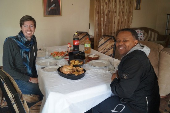 We were invited into a home for a delicious lunch. It was also nice to have a break from the cold!