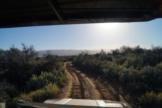 Heading out on our first game drive in the afternoon. The "roads" in the reserve were pretty rugged.