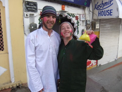 We first met Marion and Kevin on the front porch of our hotel in Fort Cochin. When we randomly ran into them again in Udaipur we decided to play Holi together :)