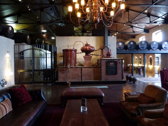 The lobby of the distillery.