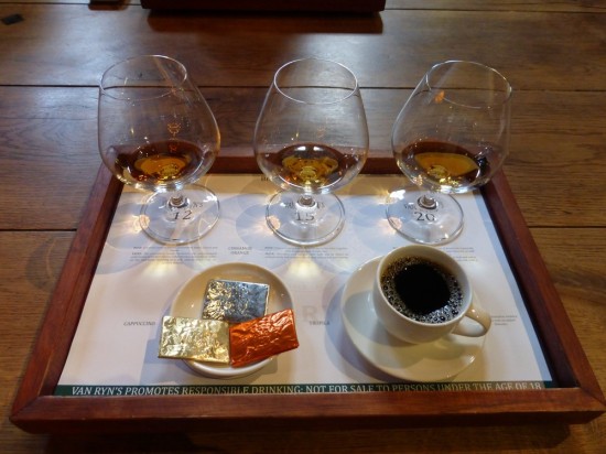 The brandy and the three chocolates, plus the small cup of coffee.