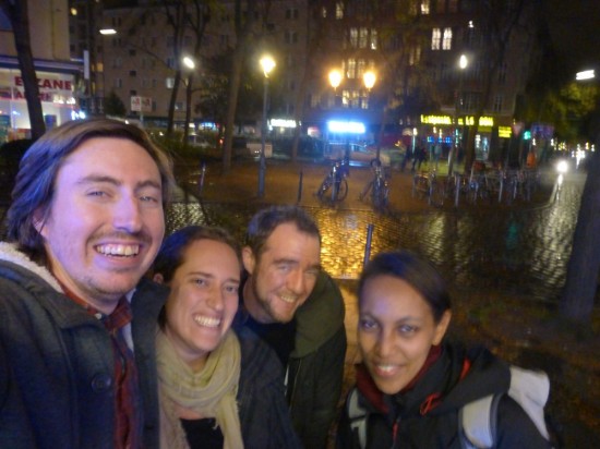 Out for the night with Sela, who owns our awesome language school (SprachSalon) and Jordan, a former student. We took this photo a dozen times and sadly this was the best shot :)